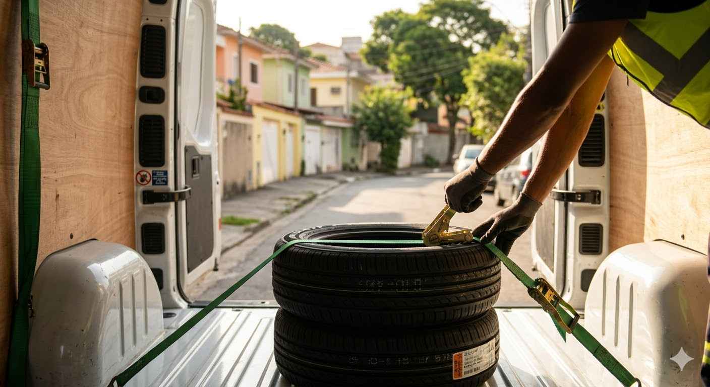 Entrega de pneus em casa